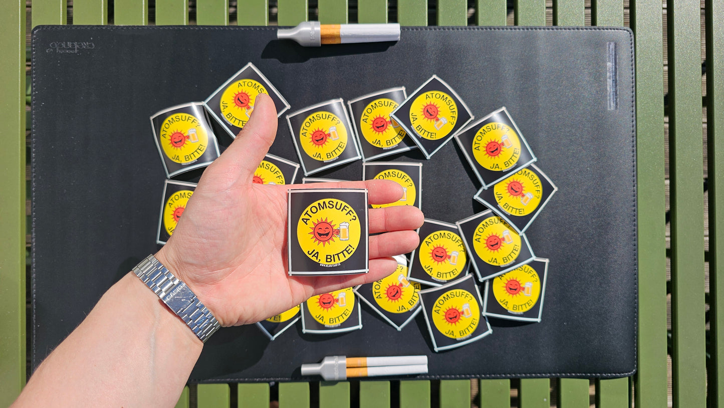 "ATOMSUFF JA BITTE" | STICKER | AUFKLEBER | MALLE | FESTIVAL | PARTY