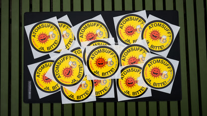 "ANTI-K.O.-TROPFEN STICKER - ATOMSUFF JA BITTE" | SAFETY FIRST | STICKER | AUFKLEBER | MALLE | PARTY