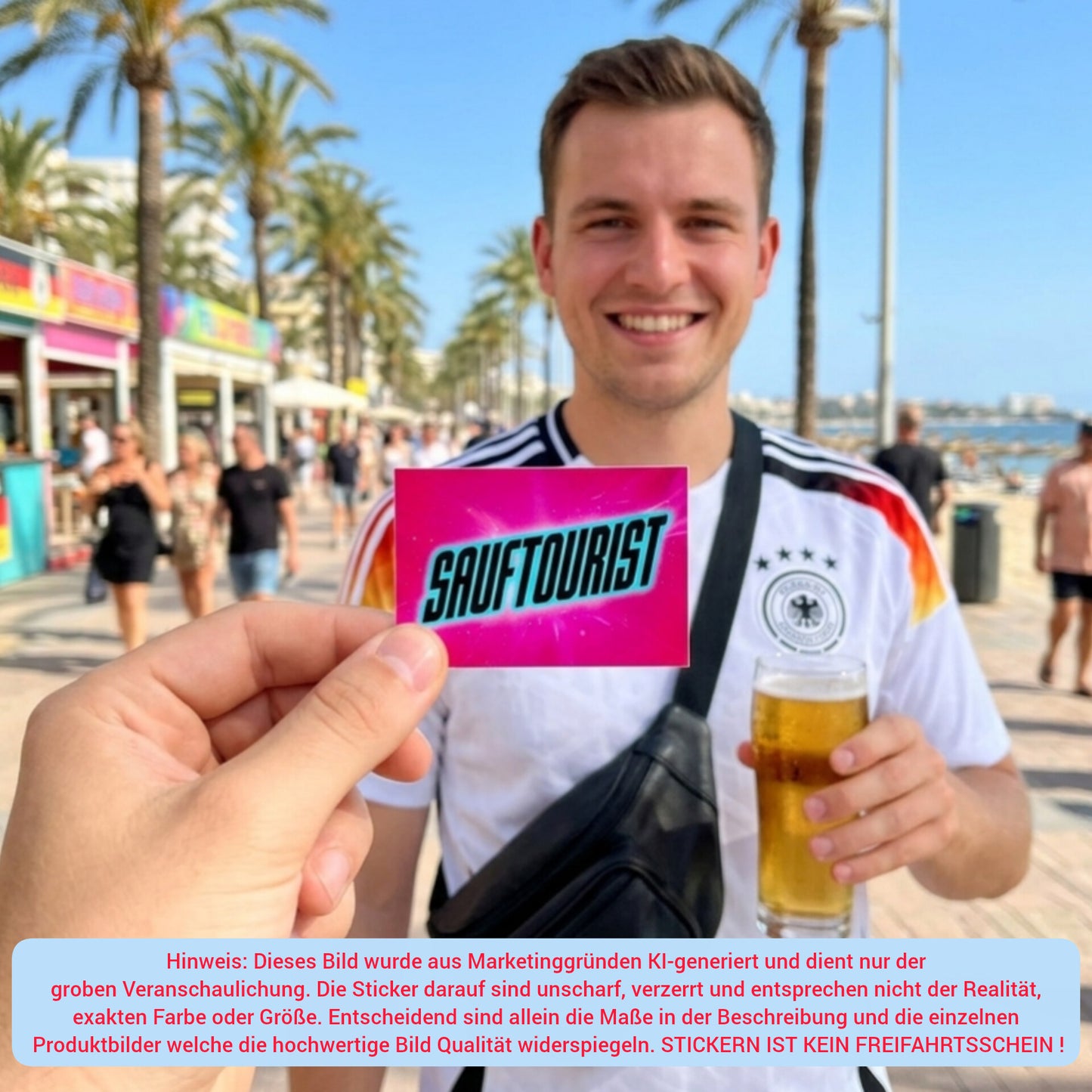 "SAUFTOURIST" | STICKER | AUFKLEBER | MALLE | FESTIVAL | PARTY