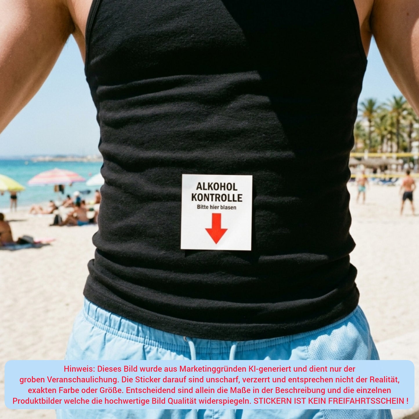"ALKOHOLKONTROLLE BITTE HIER BLASEN" | STICKER | AUFKLEBER | MALLE | FESTIVAL | PARTY