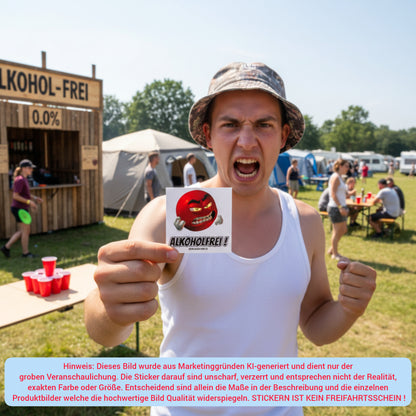 "ALKOHOLFREI" | STICKER | AUFKLEBER | MALLE | FESTIVAL | PARTY