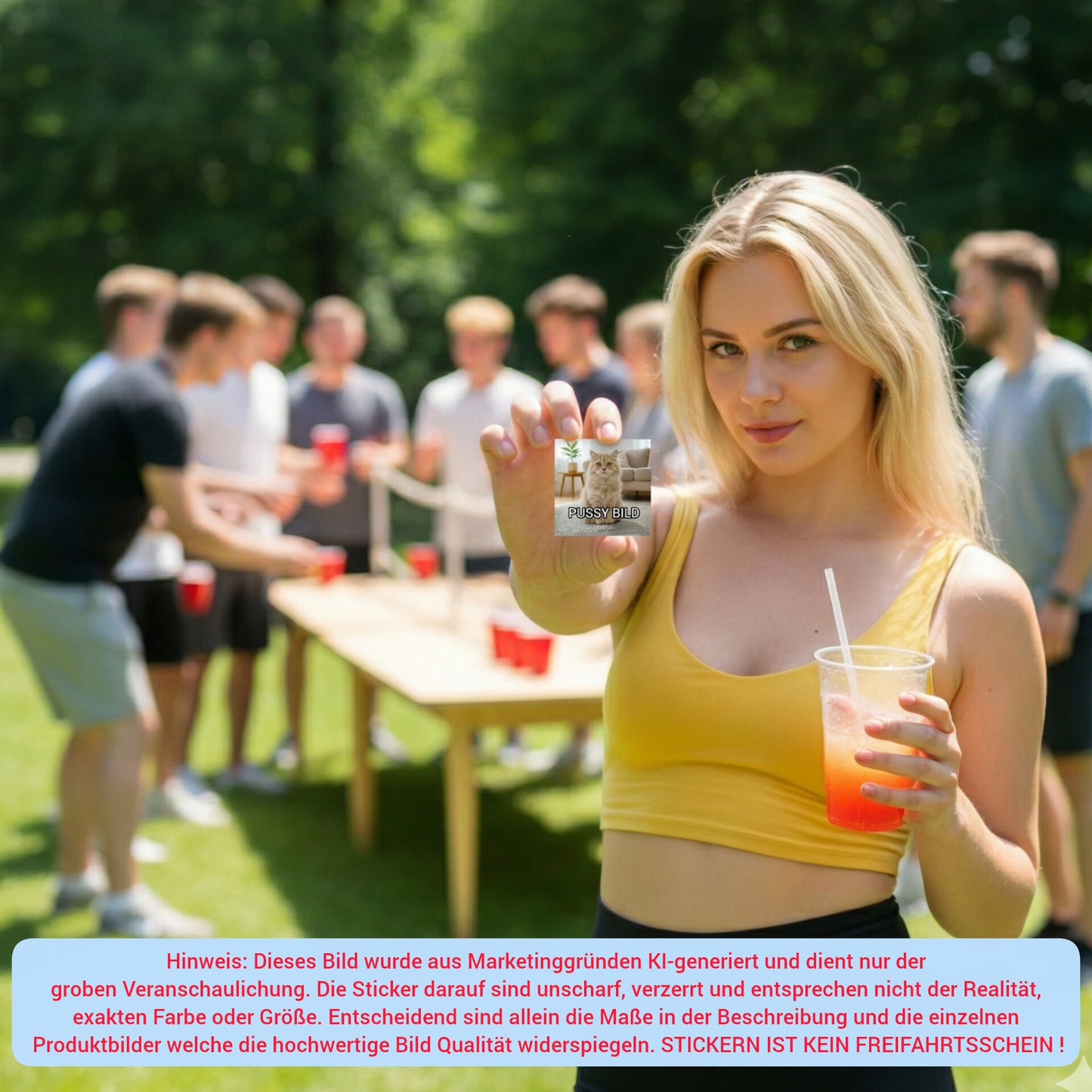 "PUSSYBILD" | STICKER | AUFKLEBER | MALLE | FESTIVAL | PARTY