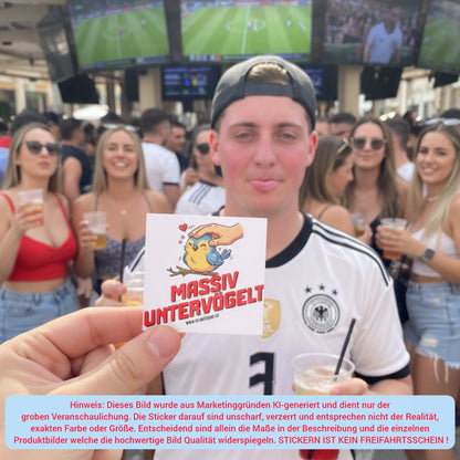 "MASSIV UNTERVÖGELT" | STICKER | AUFKLEBER | MALLE | FESTIVAL | PARTY
