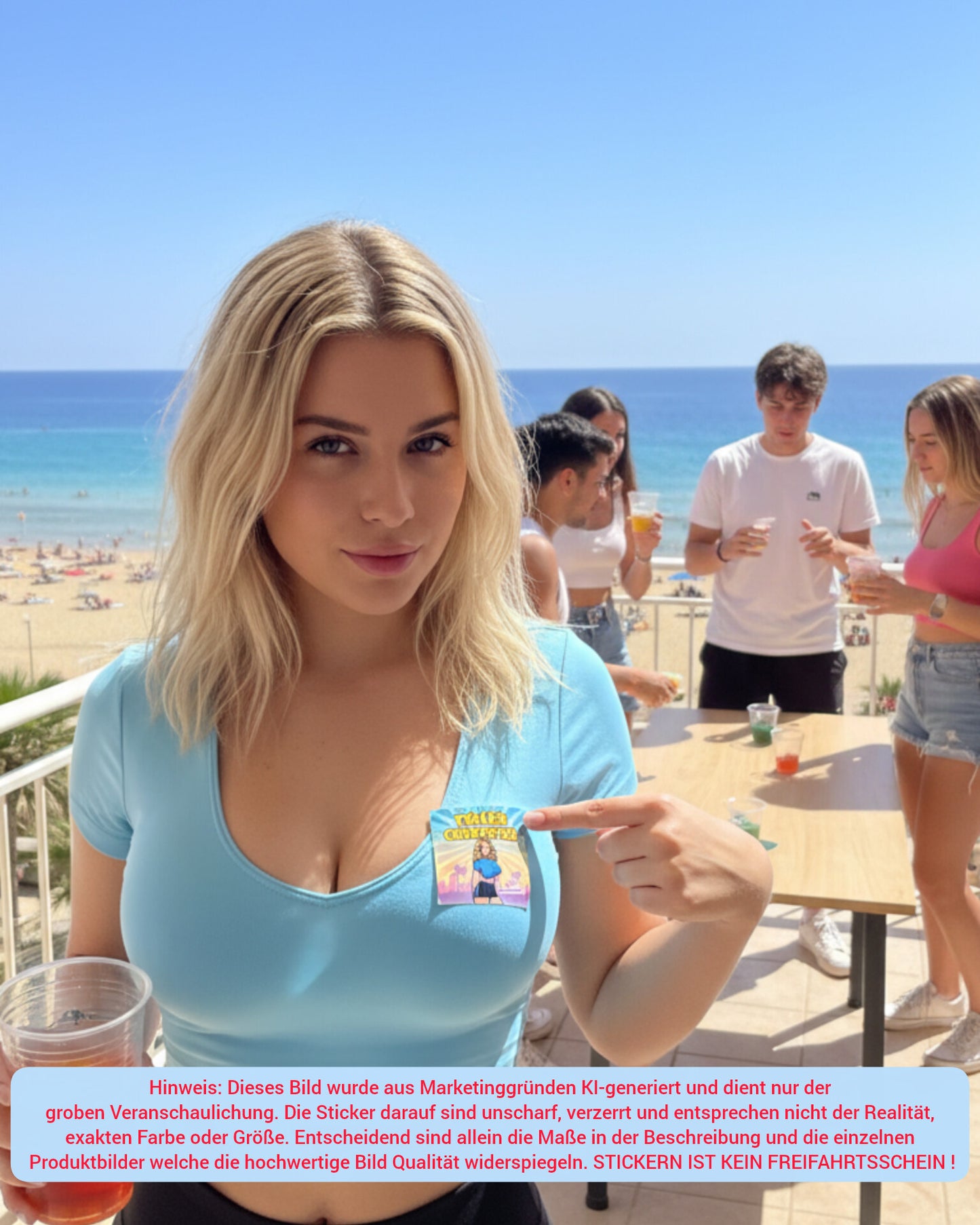 "TOLLER CHARAKTER (VORDERANSICHT)" | STICKER | AUFKLEBER | MALLE | FESTIVAL | PARTY