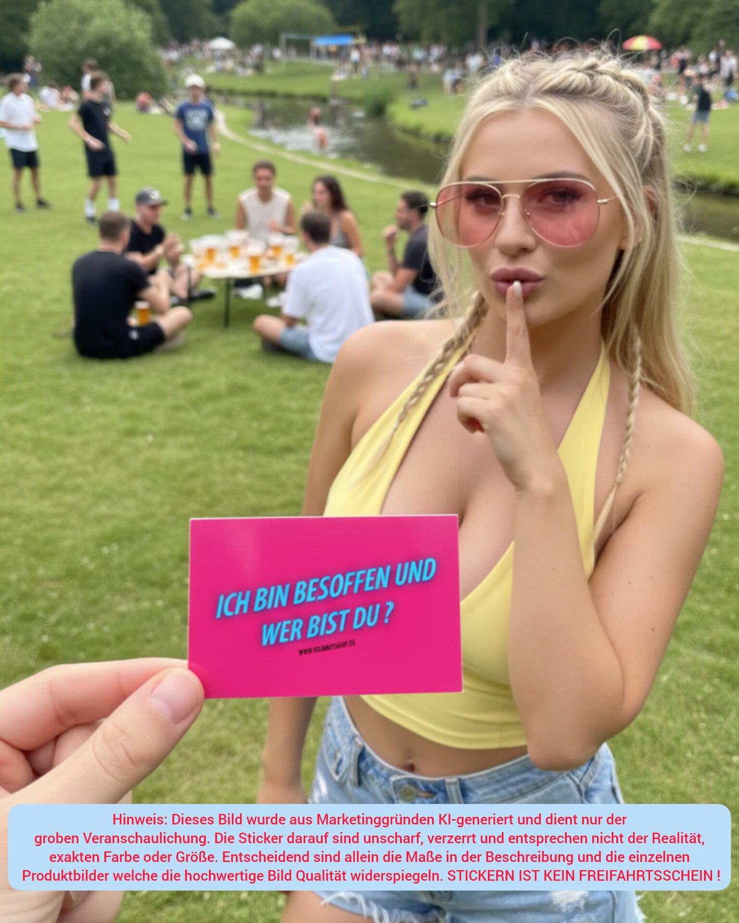 "ICH BIN BESOFFEN & WER BIST DU" | STICKER | AUFKLEBER | MALLE | FESTIVAL | PARTY