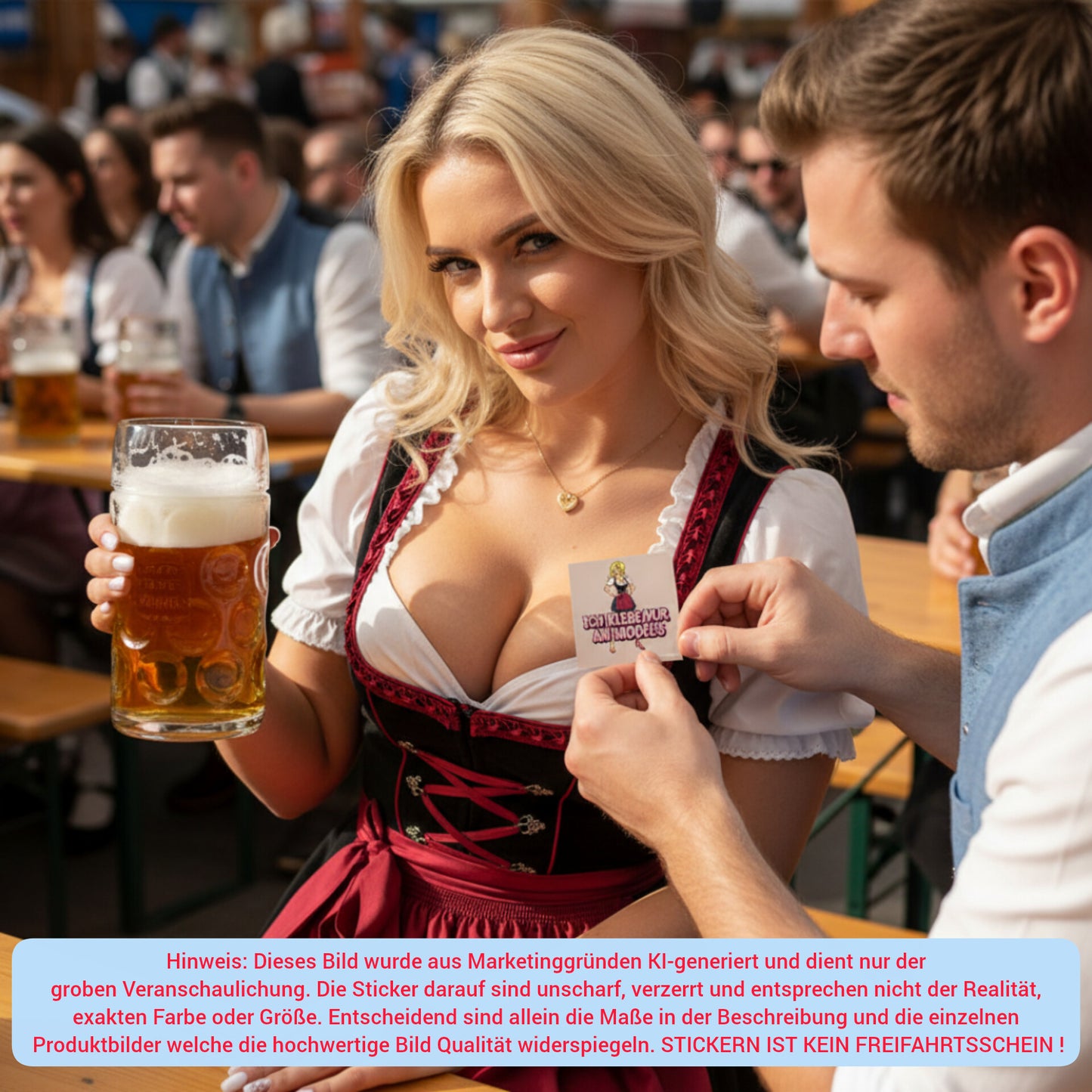 "ICH KLEBE NUR AN MODELS" | STICKER | AUFKLEBER | MALLE | FESTIVAL | PARTY