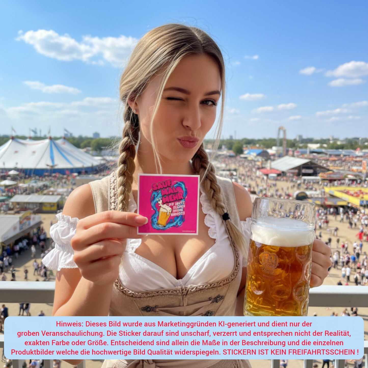 "SAUF MAL MEHR" | STICKER | AUFKLEBER | MALLE | FESTIVAL | PARTY