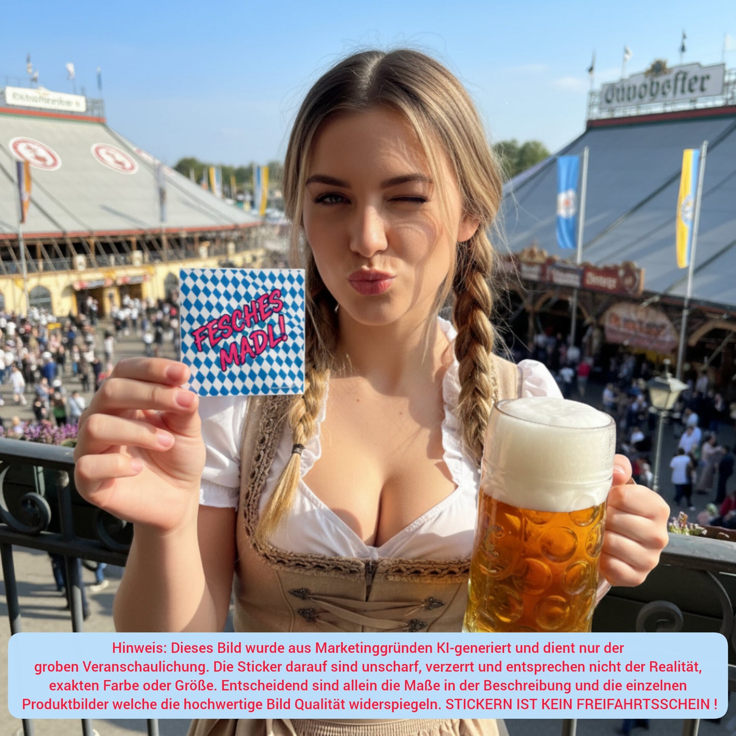 "FESCHES MADL" | STICKER | AUFKLEBER | MALLE | FESTIVAL | PARTY