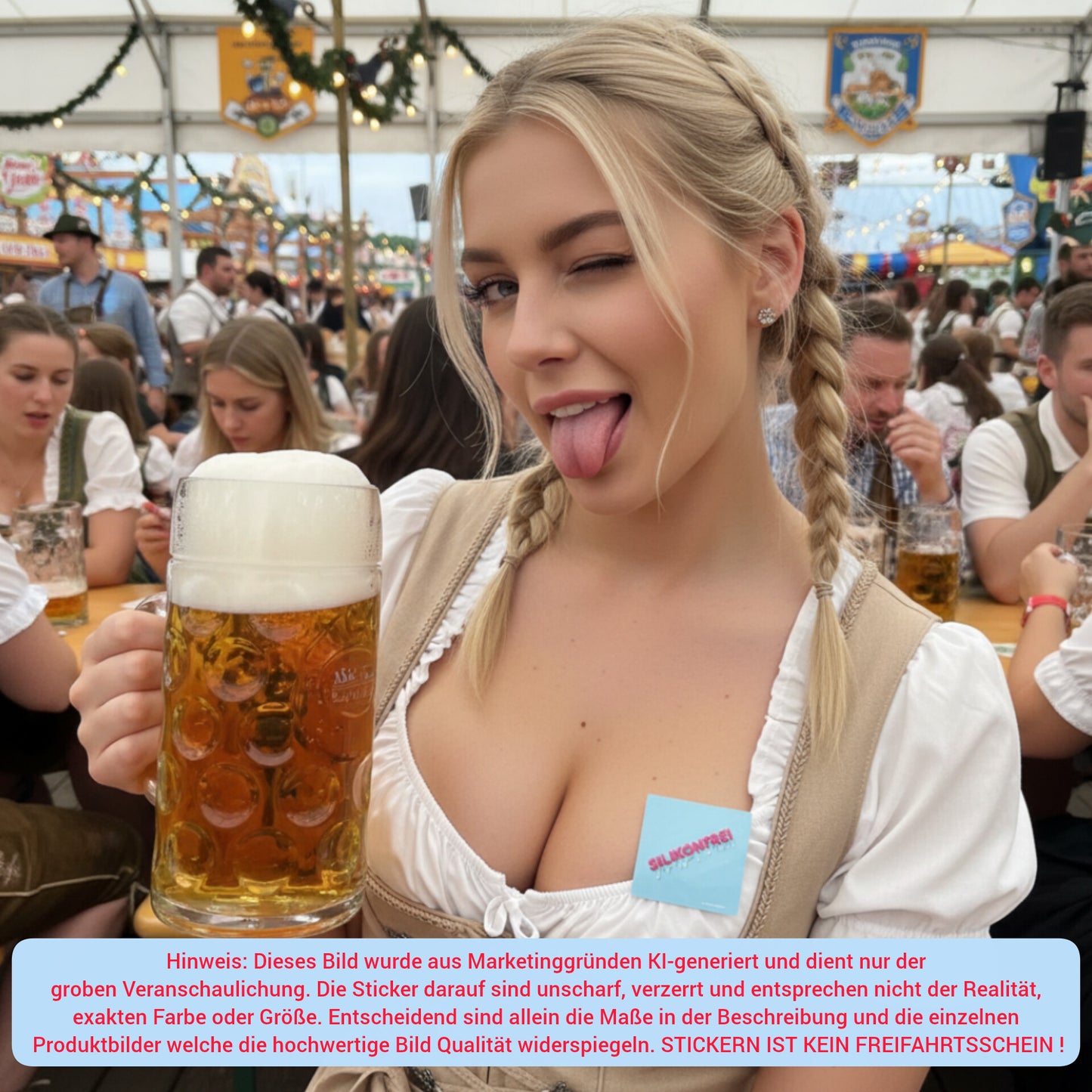 "SILIKONFREI" | STICKER | AUFKLEBER | MALLE | FESTIVAL | PARTY