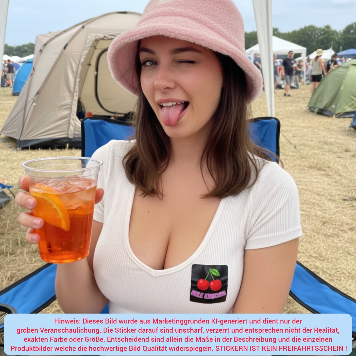 "GEILE KIRSCHEN" | STICKER | AUFKLEBER | MALLE | FESTIVAL | PARTY