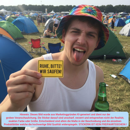 "RUHE BITTE WIR SAUFEN" | STICKER | AUFKLEBER | MALLE | FESTIVAL | PARTY