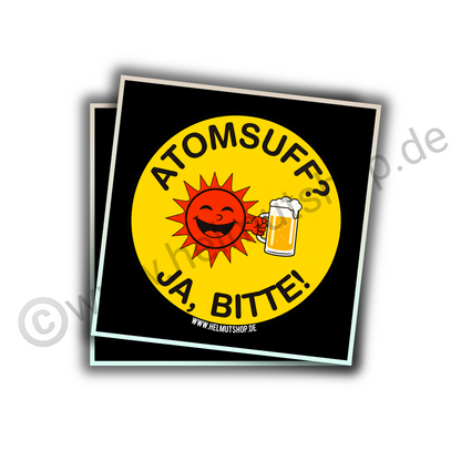 "ATOMSUFF JA BITTE" | STICKER | AUFKLEBER | MALLE | FESTIVAL | PARTY